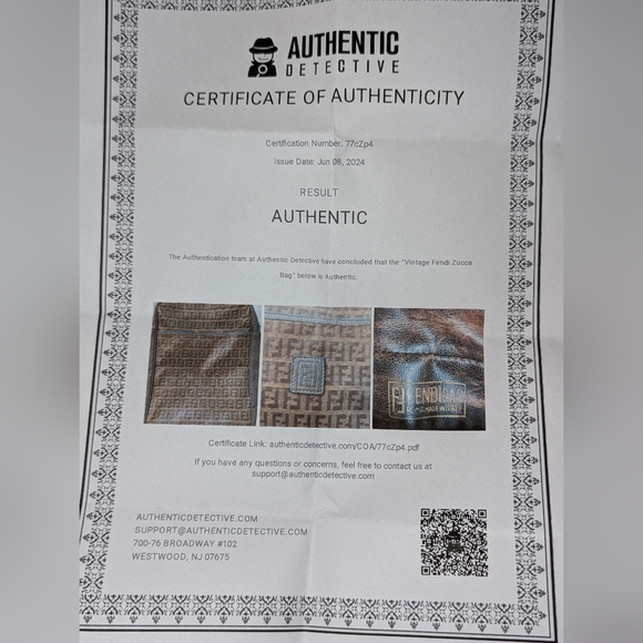 Fendi Zucchino Cross Body Shoulder Bag Brown RARE EUC with COA - Picture 15 of 16